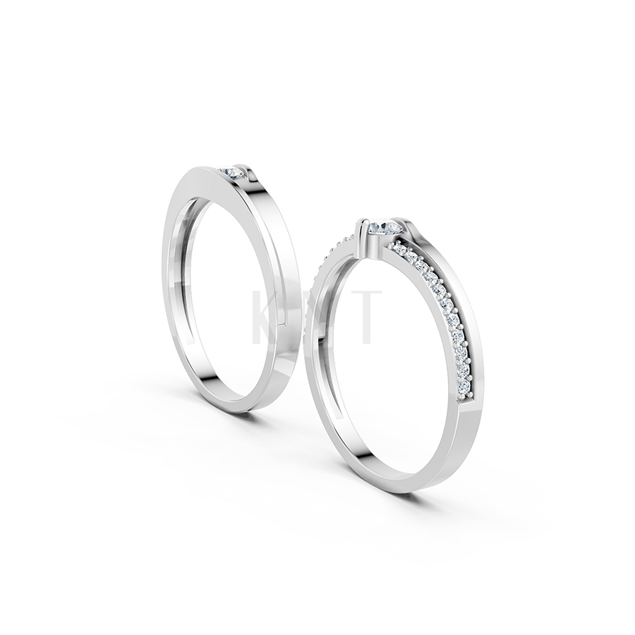 Nhẫn cặp vàng CV214 khắc tên miễn phí cho cặp đôi