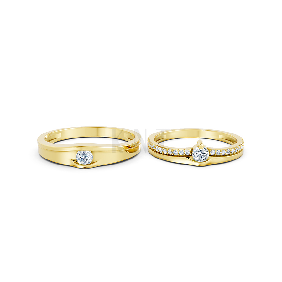 Nhẫn cặp vàng CV214 màu vàng vàng sang trọng