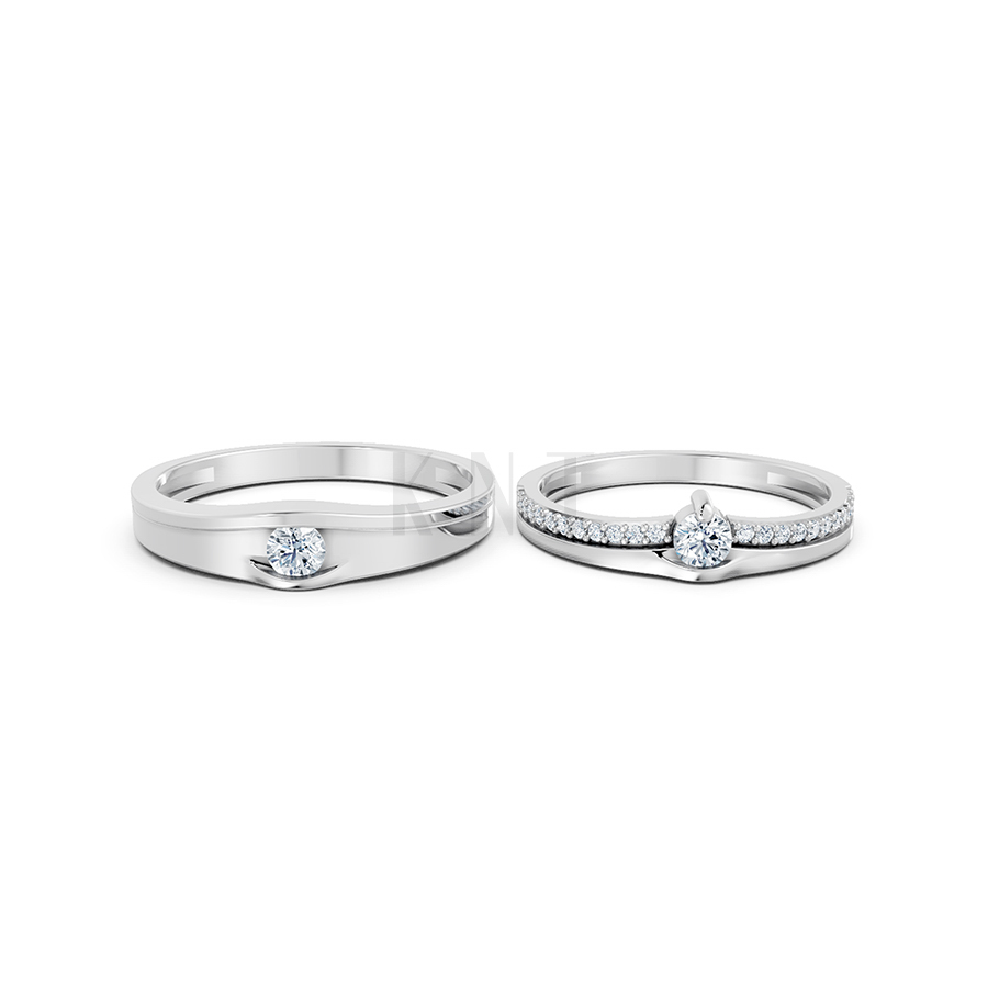 Nhẫn cặp vàng CV214 đính đá chủ lấp lánh và tinh tế