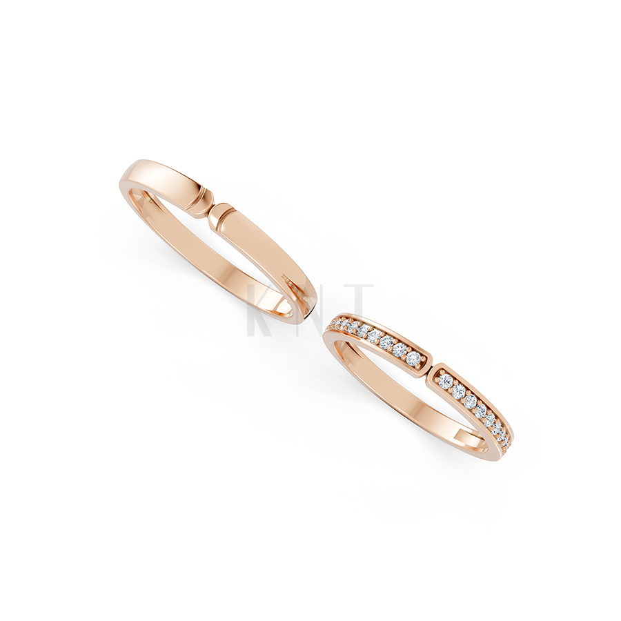 Nhẫn cặp vàng CV28 thiết kế hiện đại và thanh lịch