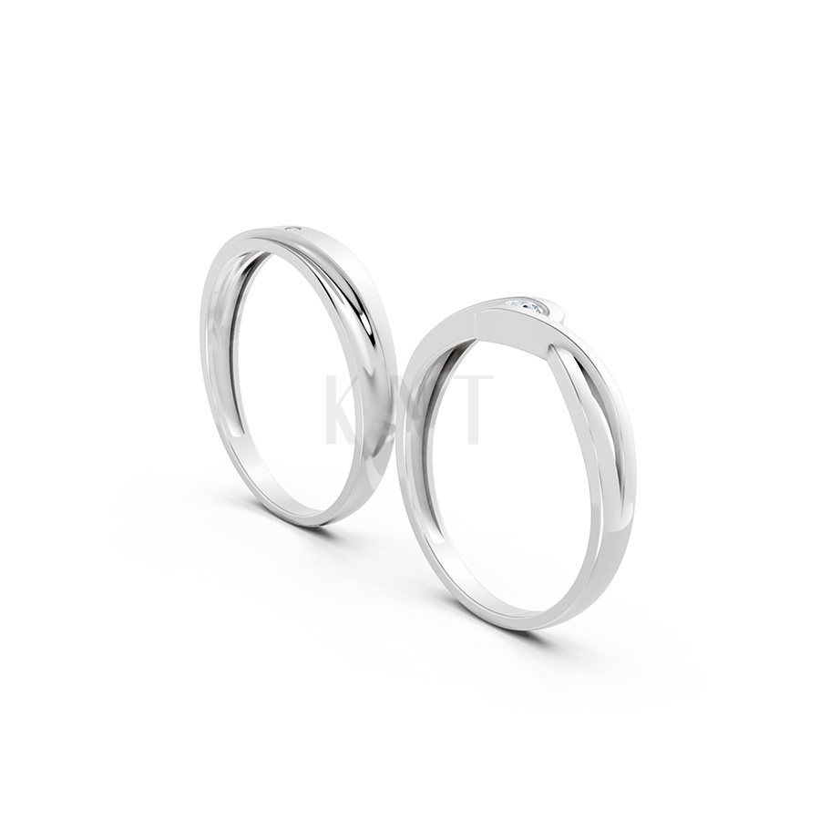 Nhẫn cặp vàng CV40 phù hợp với cặp đôi yêu thích sự thanh lịch