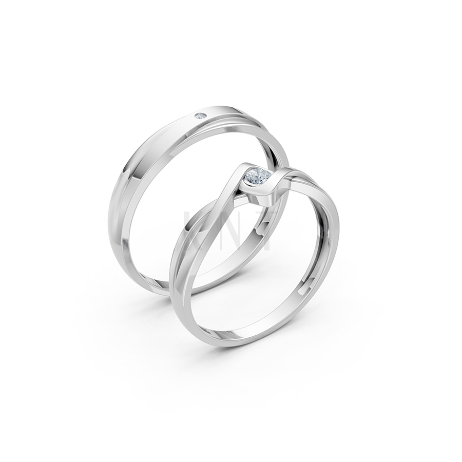 Nhẫn cặp vàng CV40 màu vàng trắng sang trọng