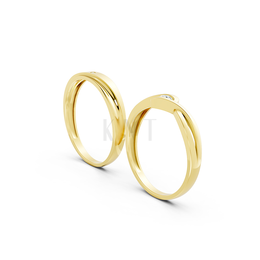 Nhẫn cặp vàng CV40 khắc tên miễn phí cho cặp đôi