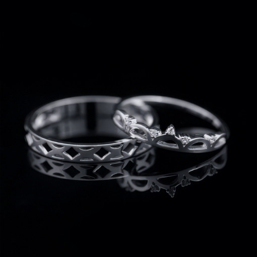 Nhẫn cặp vàng CV41 chất liệu vàng 10K, thiết kế hiện đại, trẻ trung