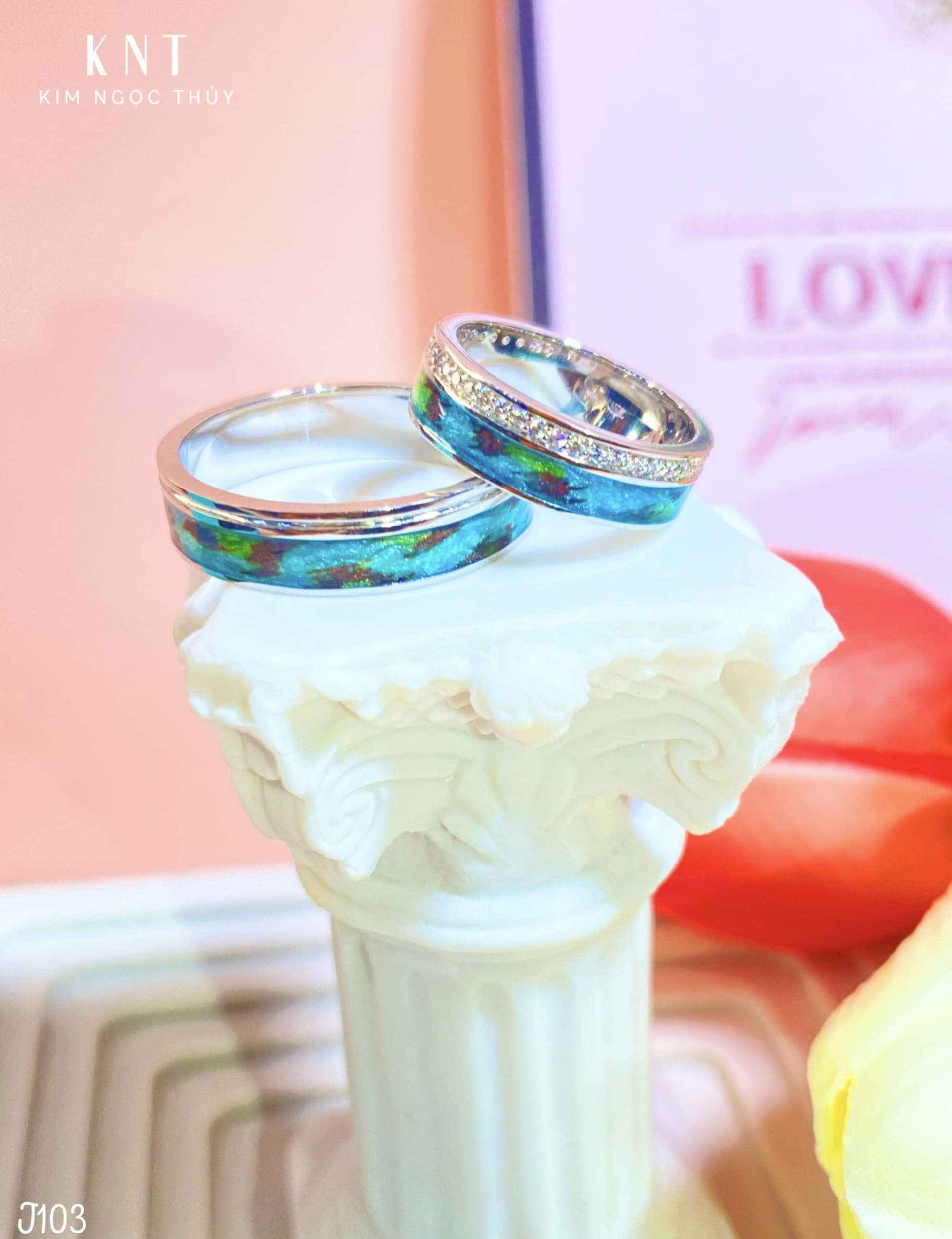 Nhẫn cưới Galaxy J103 khắc tên hoặc ngày cưới miễn phí