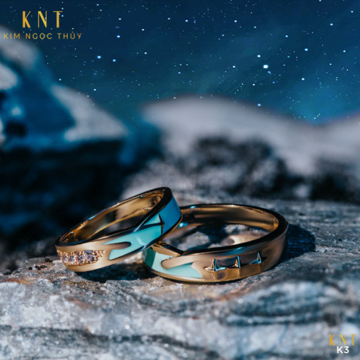 Nhẫn cưới Galaxy K3 chất liệu vàng 10K/14K/607/18K