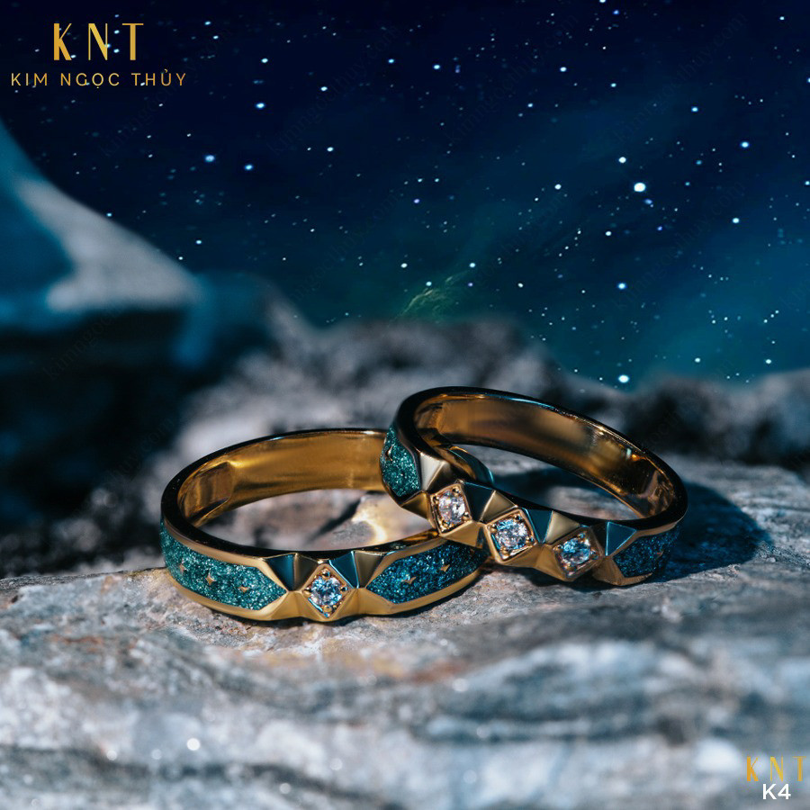 Nhẫn cưới Galaxy K4 đính đá tinh tế và sang trọng