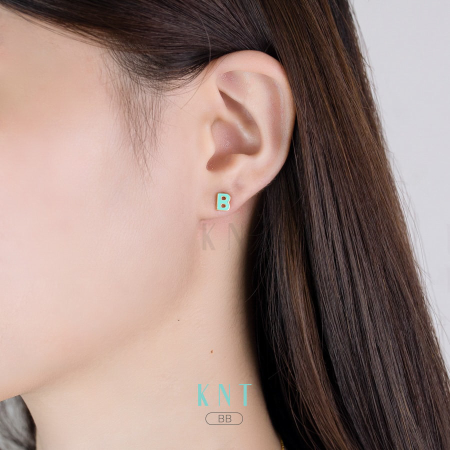 Bông tai Sea La Vie chữ B -BB chất liệu vàng cap cấp, độc đáo