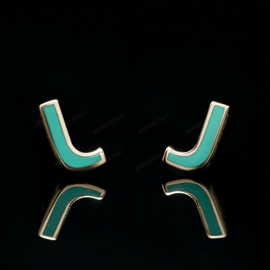 Bông tai Sea La Vie chữ J - BJ - Thiết kế độc đáo, cá