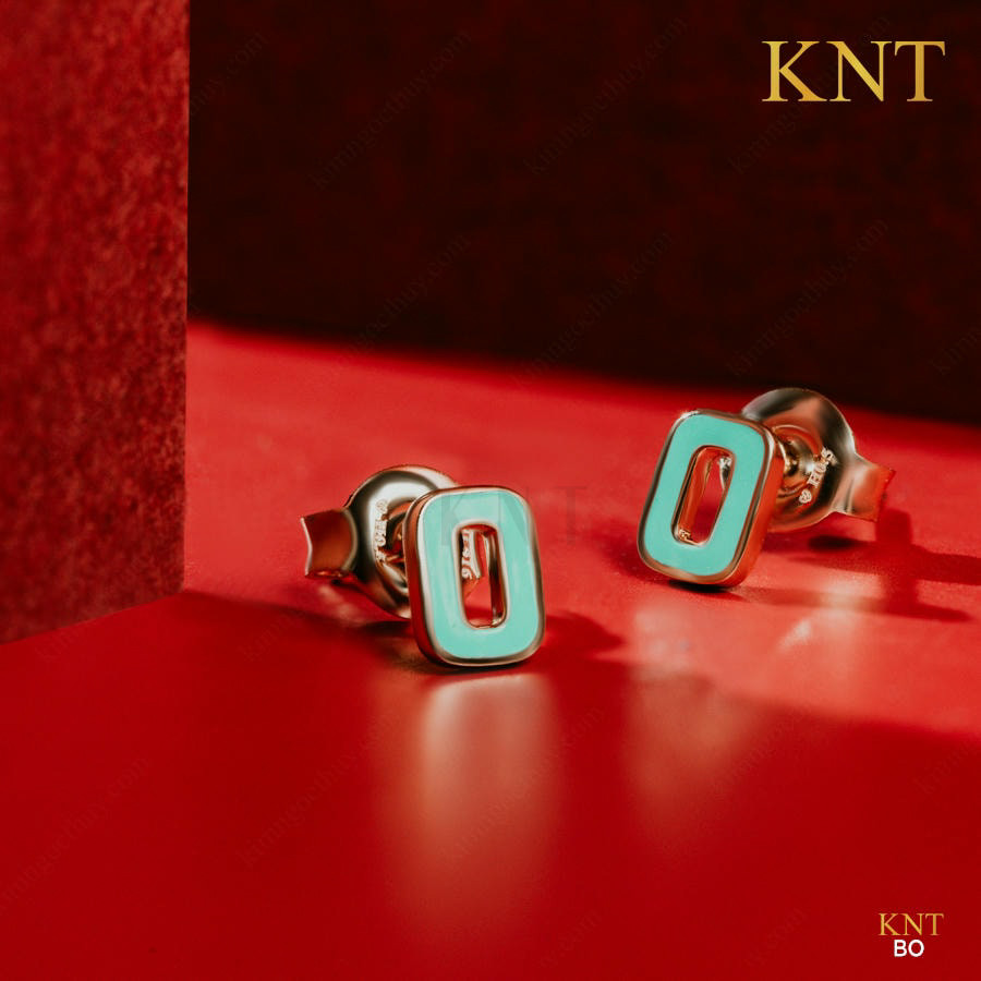 Bông tai chữ O Sea La Vie phủ sứ - Phong cách hiện đại tại Kim Ngọc Thủy