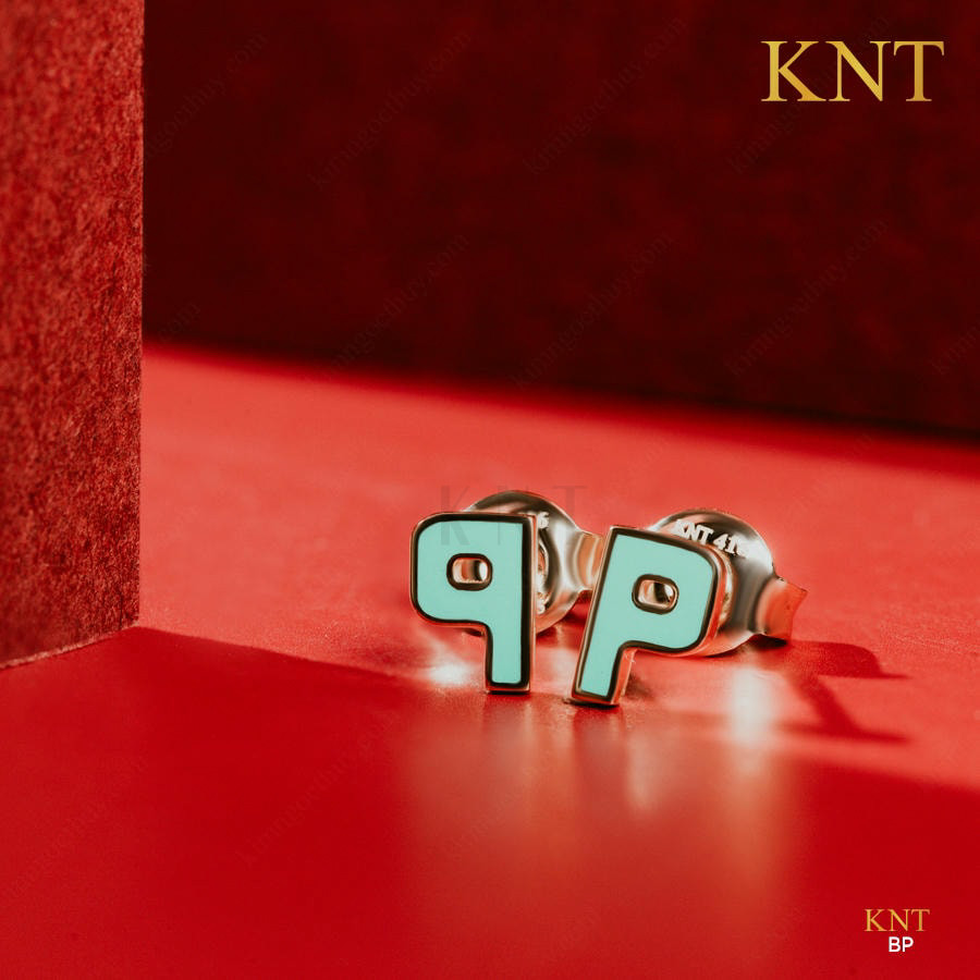 Bông tai Sea La Vie chữ P - BP - Tinh tế, ấn tượng