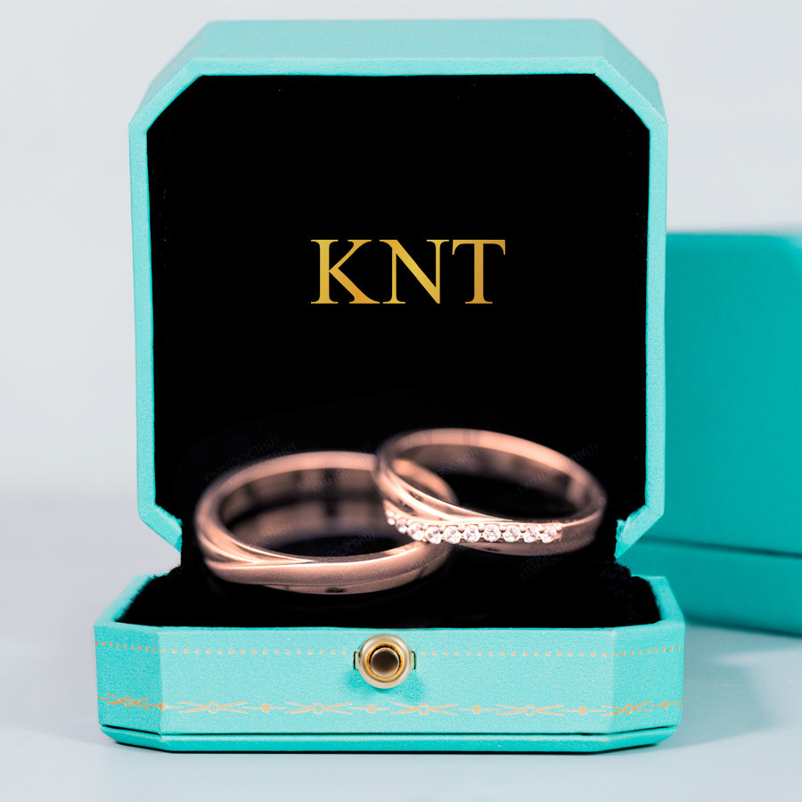 Nhẫn cưới E808 đường nét mềm mại và tinh tế