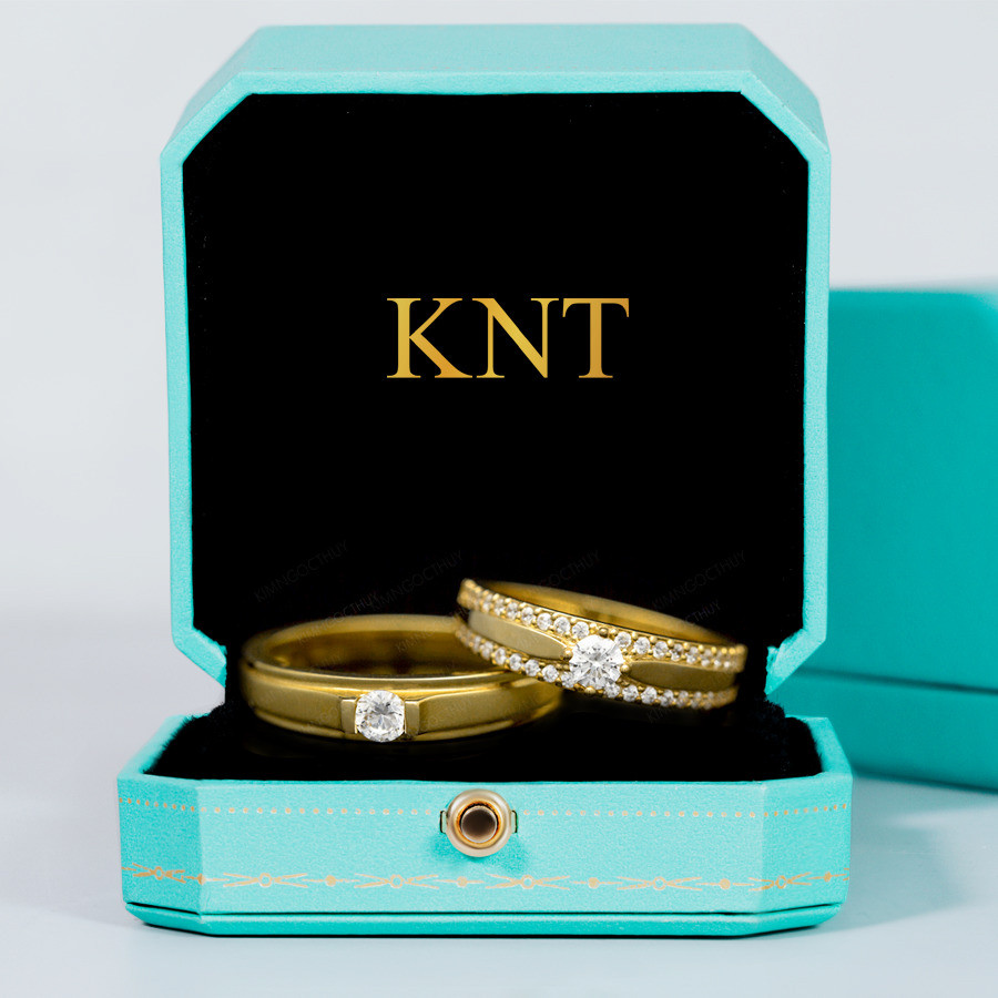 Nhẫn cưới J74 đính đá chủ lớn sang trọng