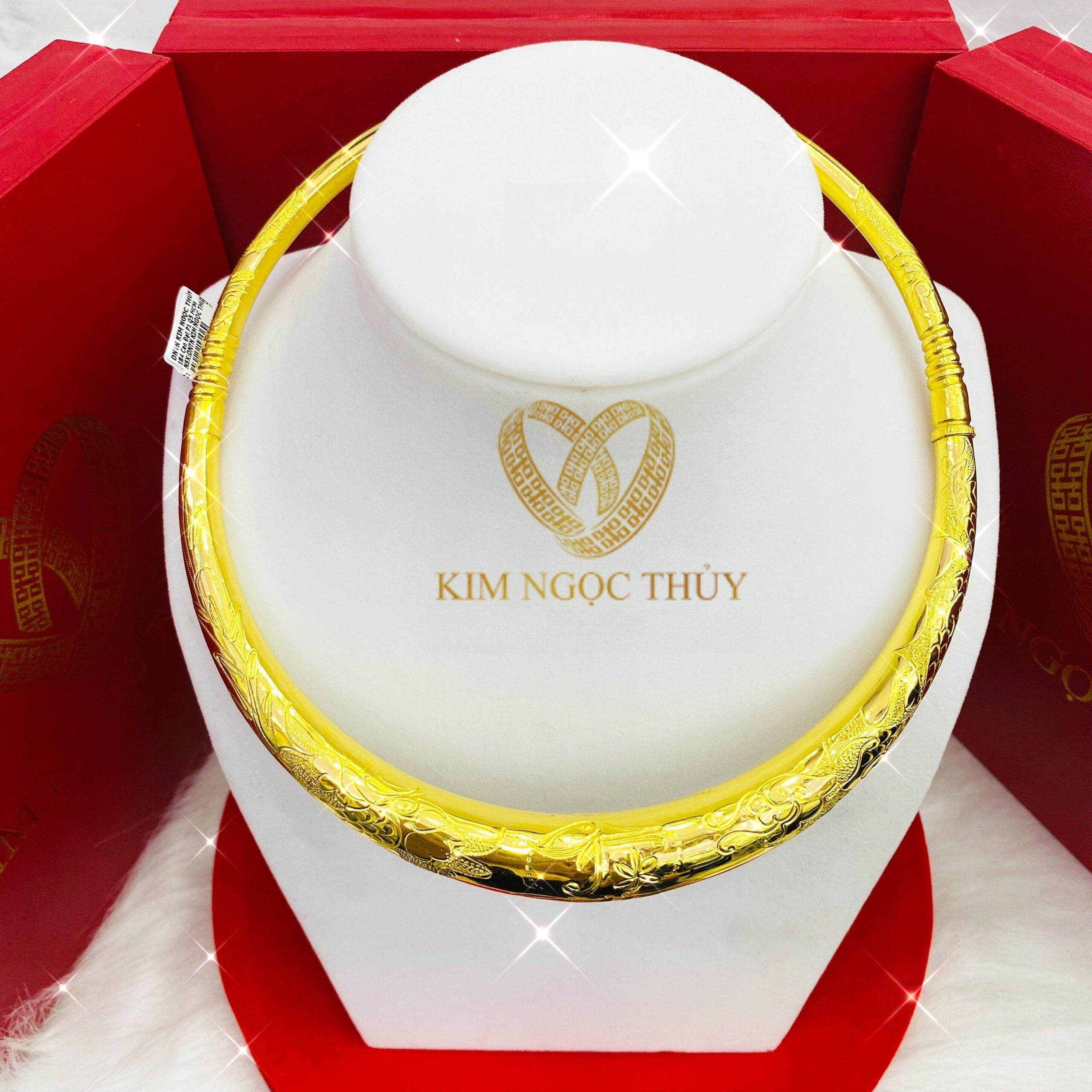 Kiềng chạm hoa văn Long Phụng 3-5 chỉ