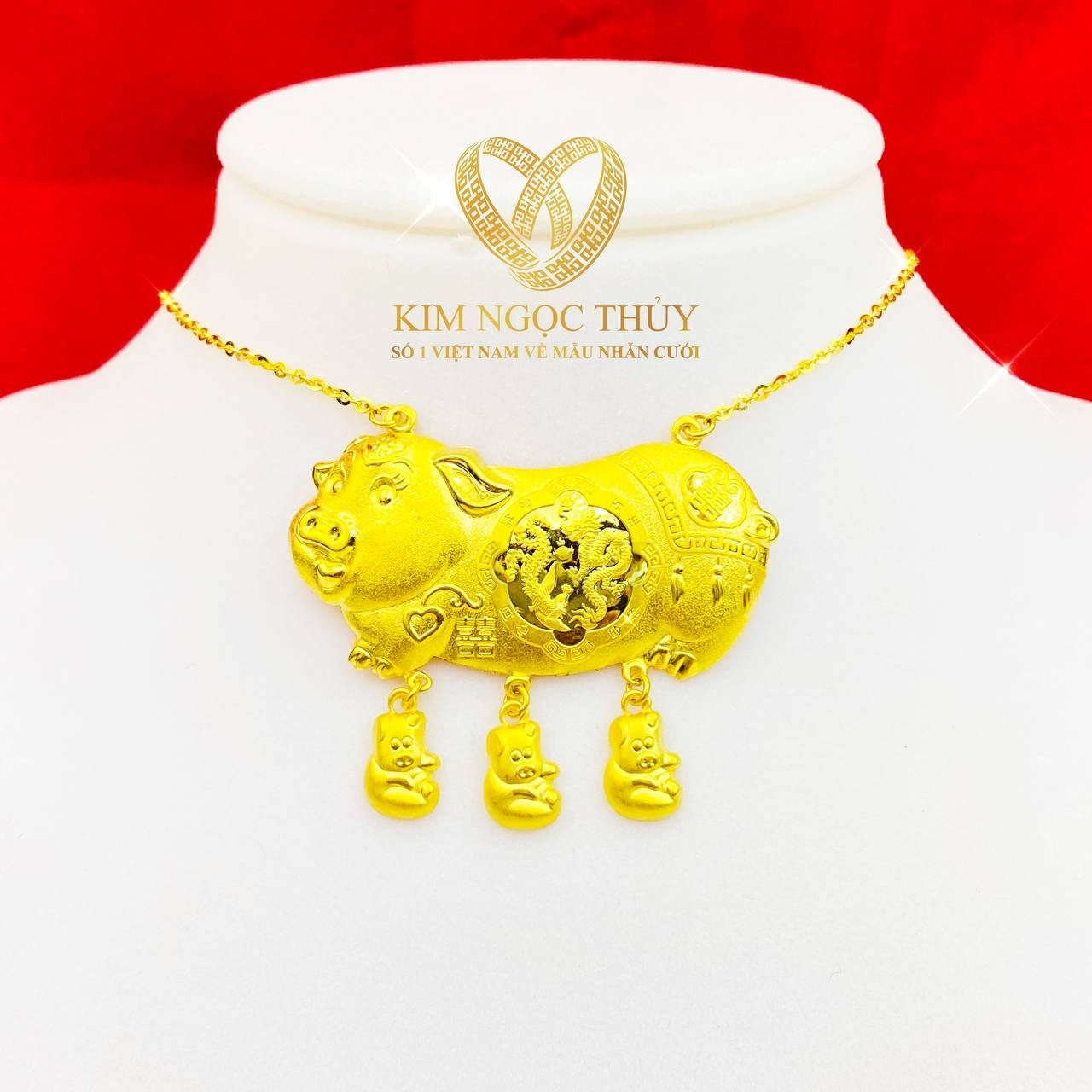 Dây chuyền heo 2 chỉ: Mặt dây chuyền heo vàng thiết kế tỉ mỉ và tinh xảo