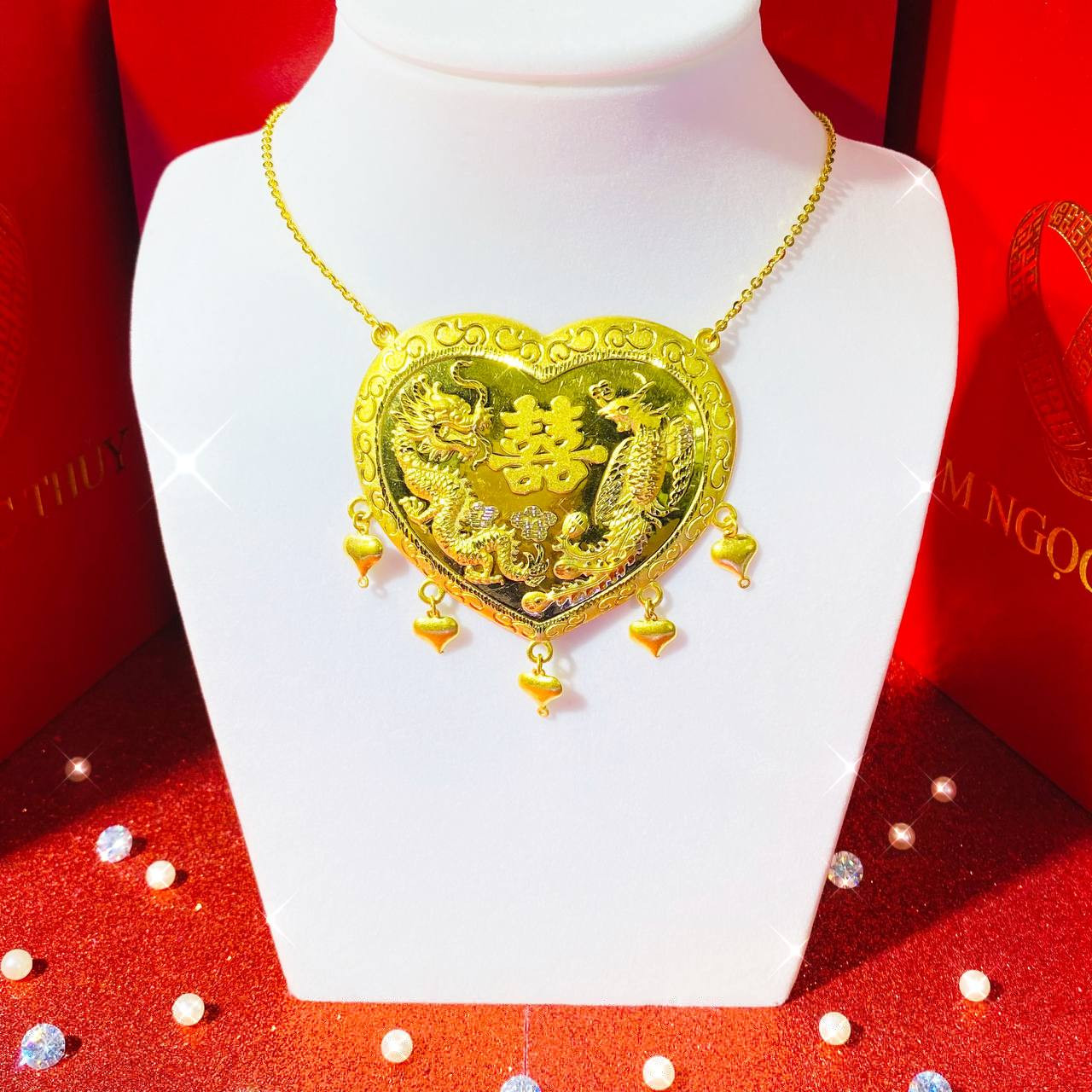 Dây chuyền Long Phụng Sum Vầy: Món quà cưới hoàn hảo, mang lại may mắn, viên mãn