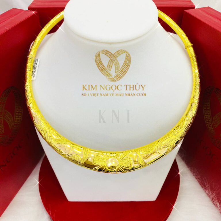 Kiềng 3-5 chỉ chạm rồng phụng hoa văn: họa tiết rồng phụng độc đáo, lựa chọn hoàn hảo cho cô dâu