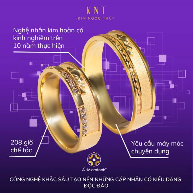 NHẪN CƯỚI KNT VỚI 16 CÔNG NGHỆ CHẾ TÁC NHIỆM MÀU