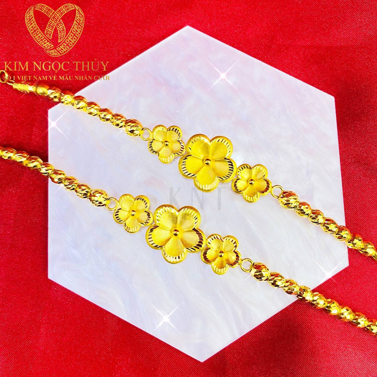 Lắc tay 2 chỉ hình hoa đẹp