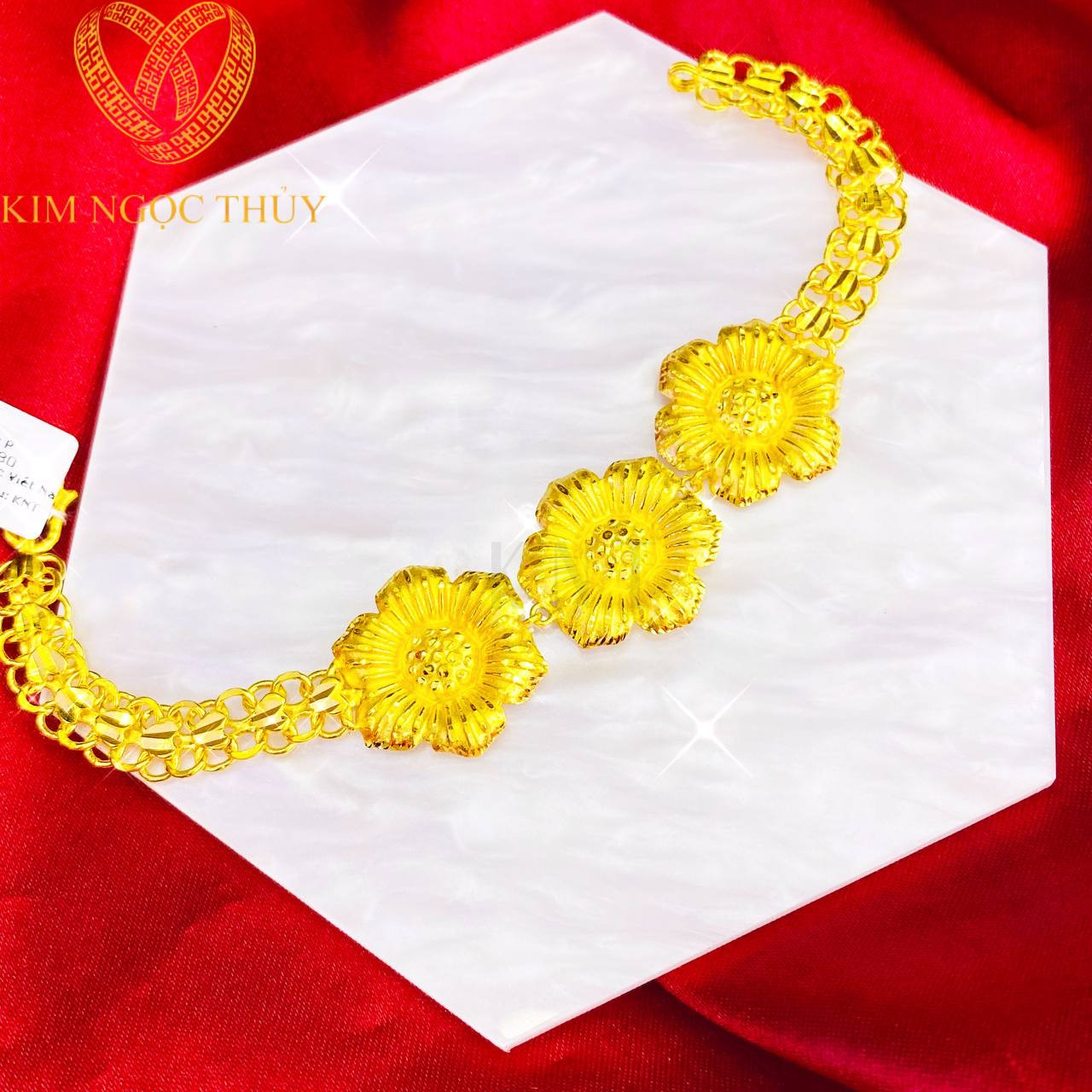 Lắc tay 2 chỉ hình hoa đẹp, nổi bật