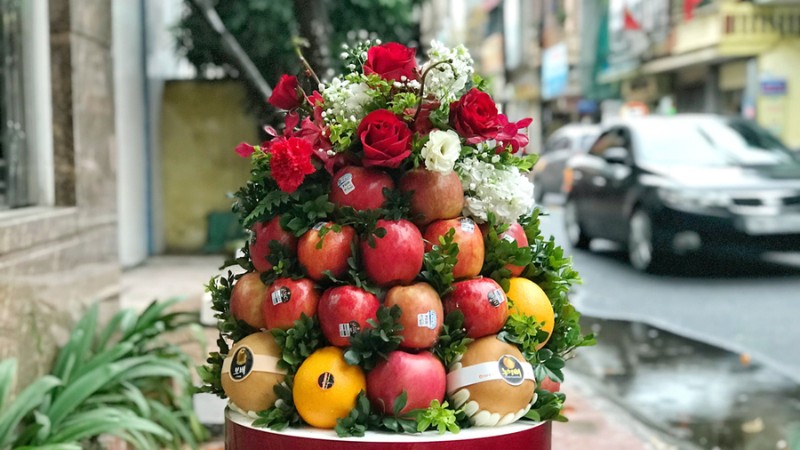 Tráp trái cây đại điện cho sự đủ đầy, sung túc cùng mong muốn cuộc sống no ấm