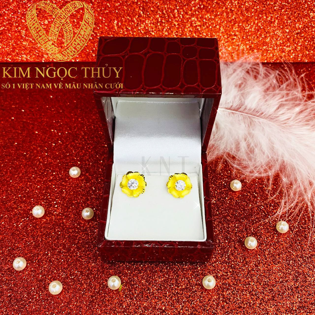 Bông tai cưới hoa mai 1 hột trắng: Món quà cưới hoàn hảo, tượng trưng cho tình yêu và hạnh phúc