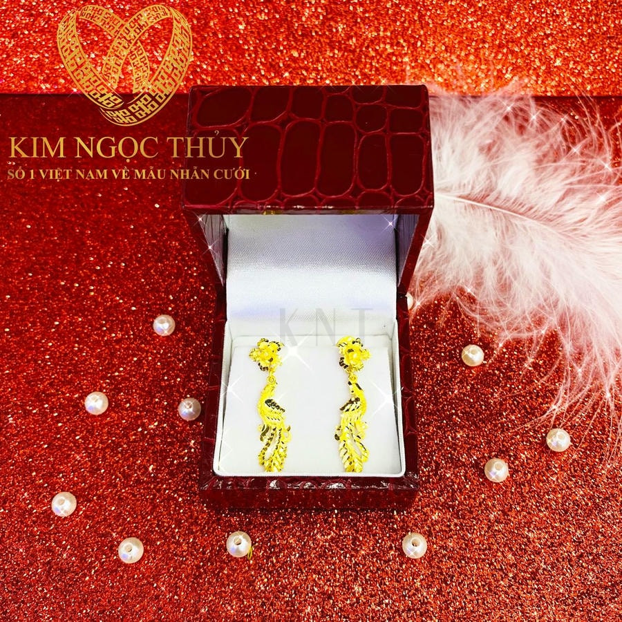 Bông tai Hoa Mai Long Phụng vàng 24K - Thiết kế tinh xảo cho cô dâu