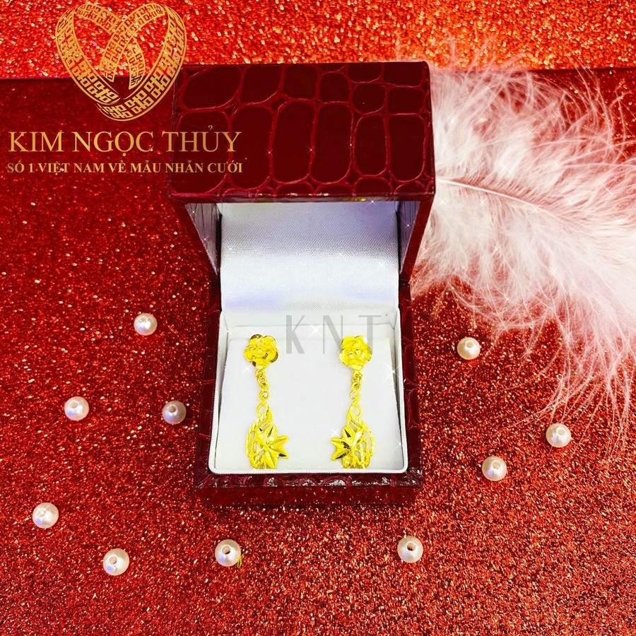 Bông tai Hoa Mai Long Phụng: Sự kết hợp hoàn hảo giữa vàng 24K