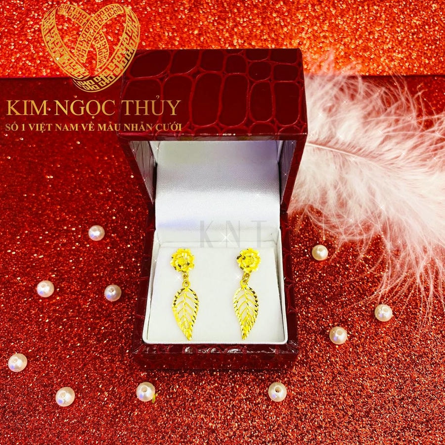 Bông tai Hoa Mai Long Phụng từ Kim Ngọc Thủy