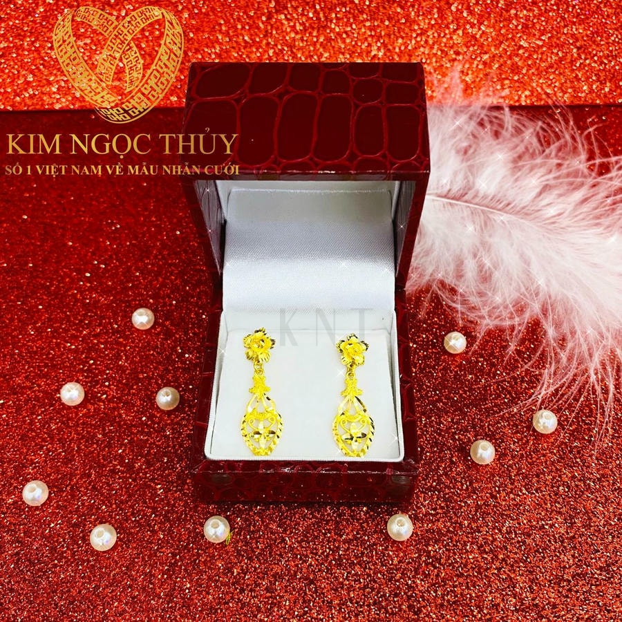 Bông Tai Hoa Mai Long Phụng - Trang Sức Cưới Sang Trọng và Ý Nghĩa