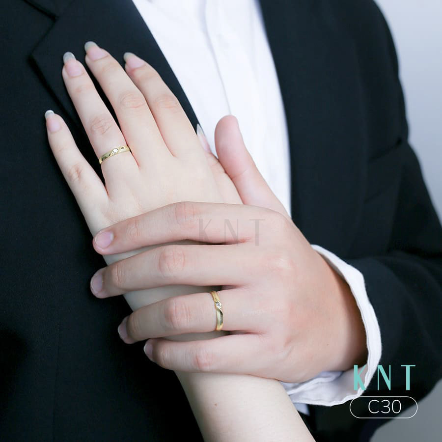 Nhẫn cưới C30 đường nét uốn lượn tinh xảo