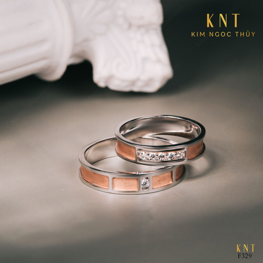 Nhẫn cưới F329 nhẫn nam khắc hình khối mạnh mẽ
