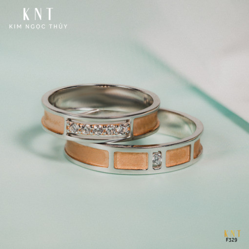 Nhẫn cưới F329 chất liệu vàng 10K/14K/607/18K