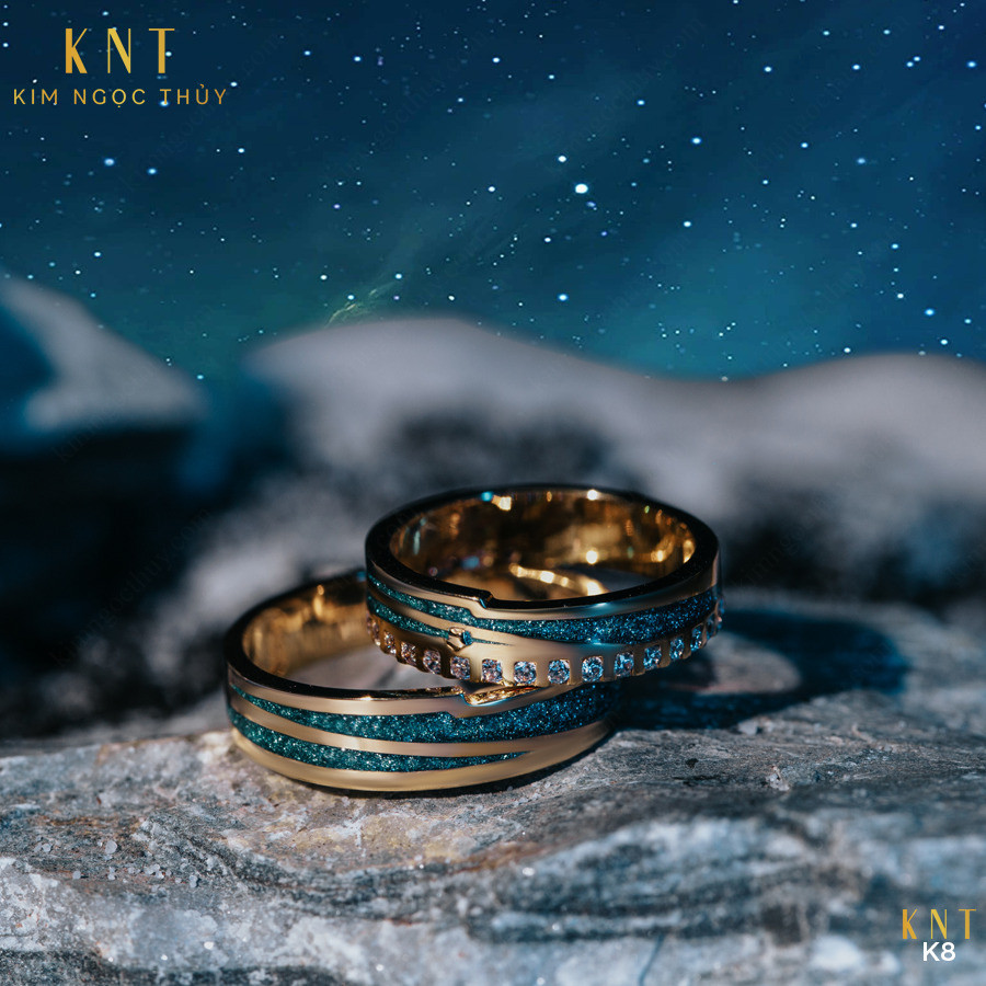 Nhẫn cưới Galaxy K8 nhãn nữ đính đá nổi bật