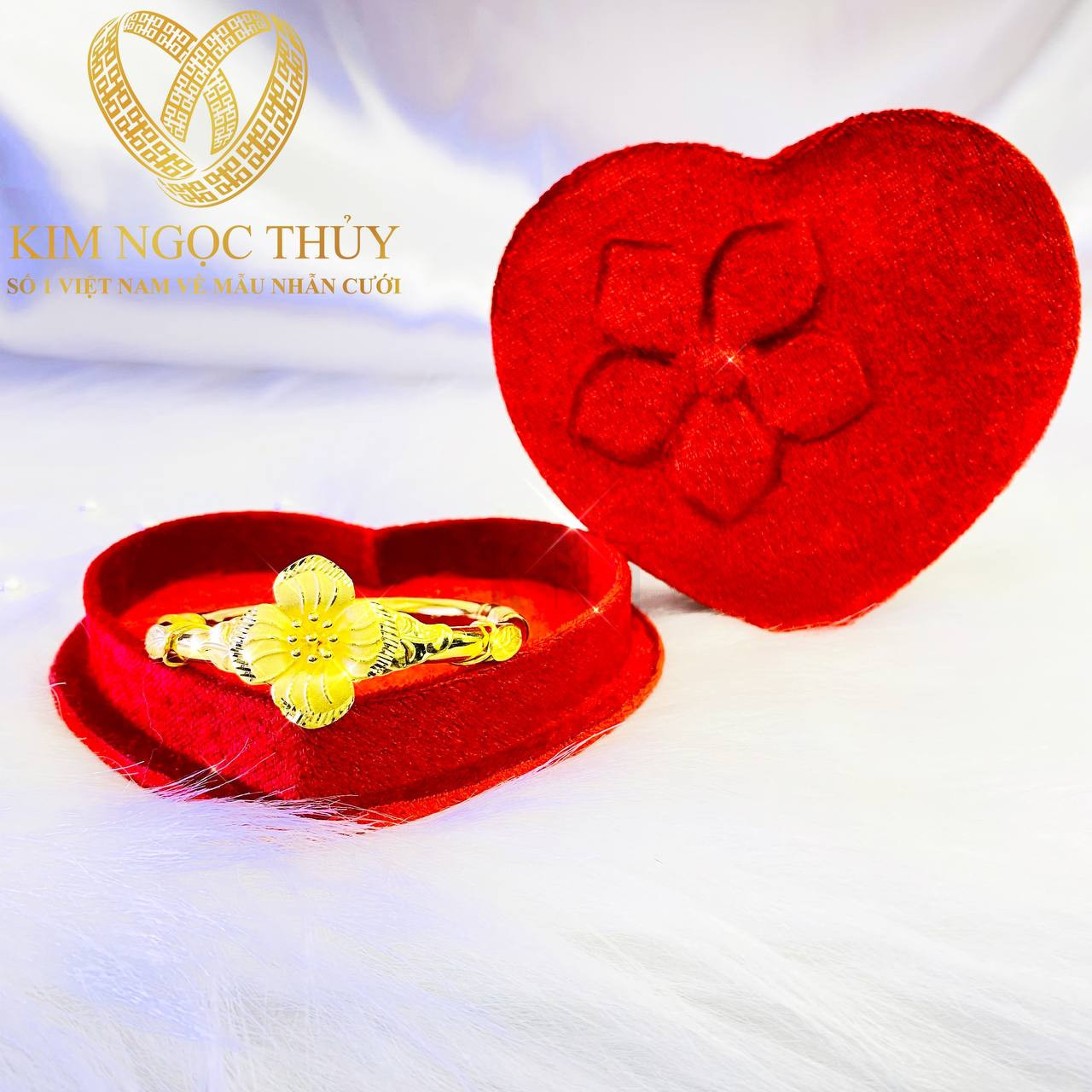 Vòng Tay Quấn Hoa Vàng 24K Kim Ngọc Thủy | Trang Sức Cưới Truyền Thống