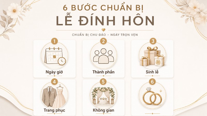 Các hạng mục chuẩn bị cơ bản trong buổi lễ đính hôn