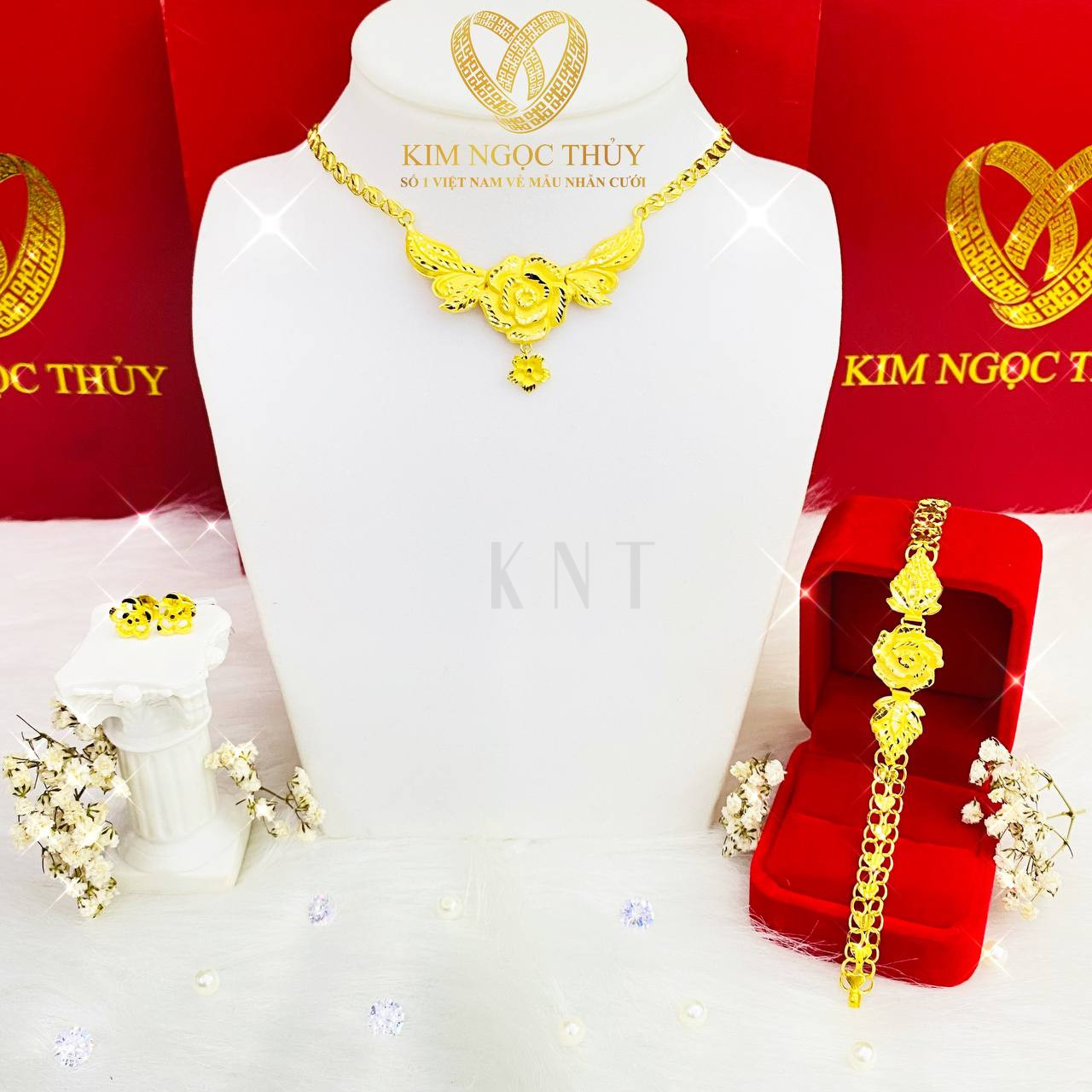 Bộ trang sức cưới 5 chỉ, nữ trang cưới vàng 24K