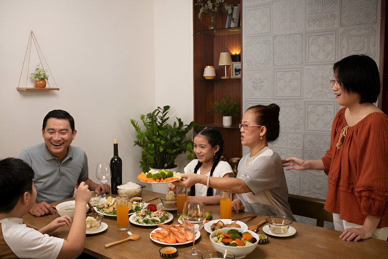 Không gian ấm cúng của Lễ Phản Bái tại tư gia nhà gái