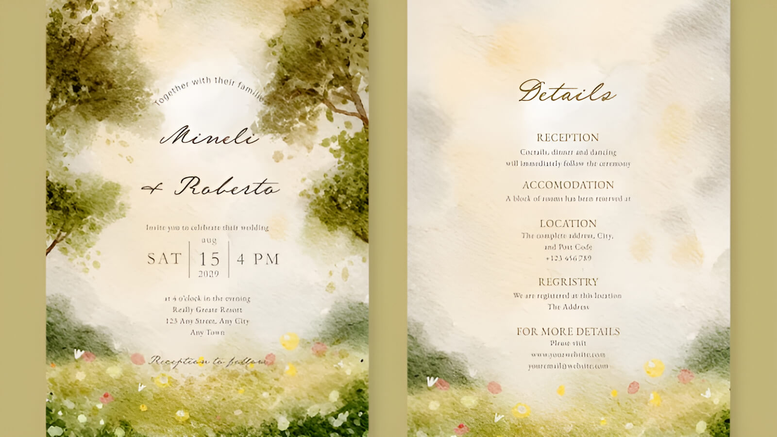 Mẫu thiệp cưới đẹp theo phong cách tối giản