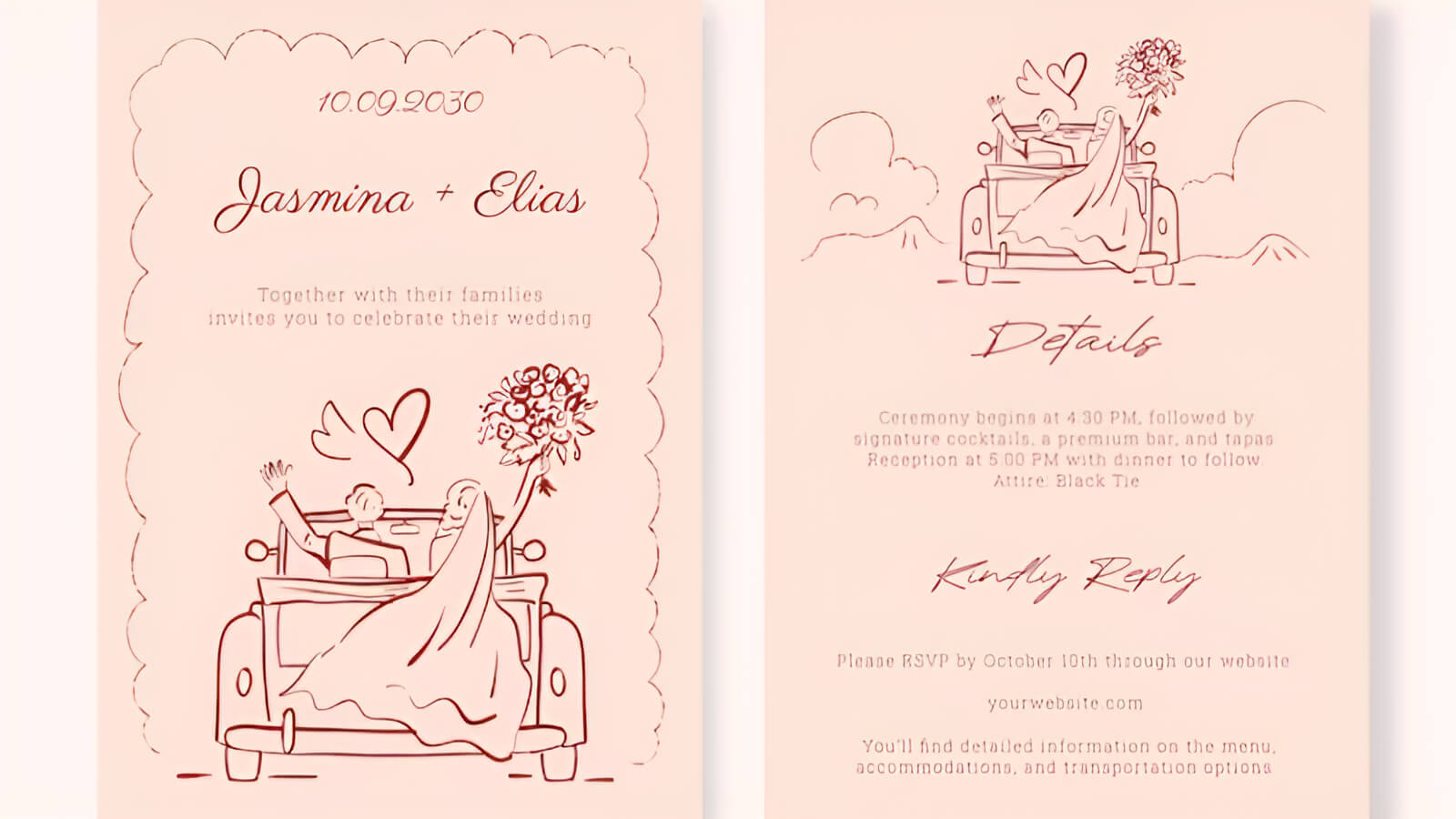 Lựa chọn bảng màu thiệp cưới hài hòa, thể hiện phong cách và chủ đề của hôn lễ