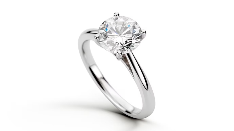 Nhẫn Solitaire kết hợp với kim cương