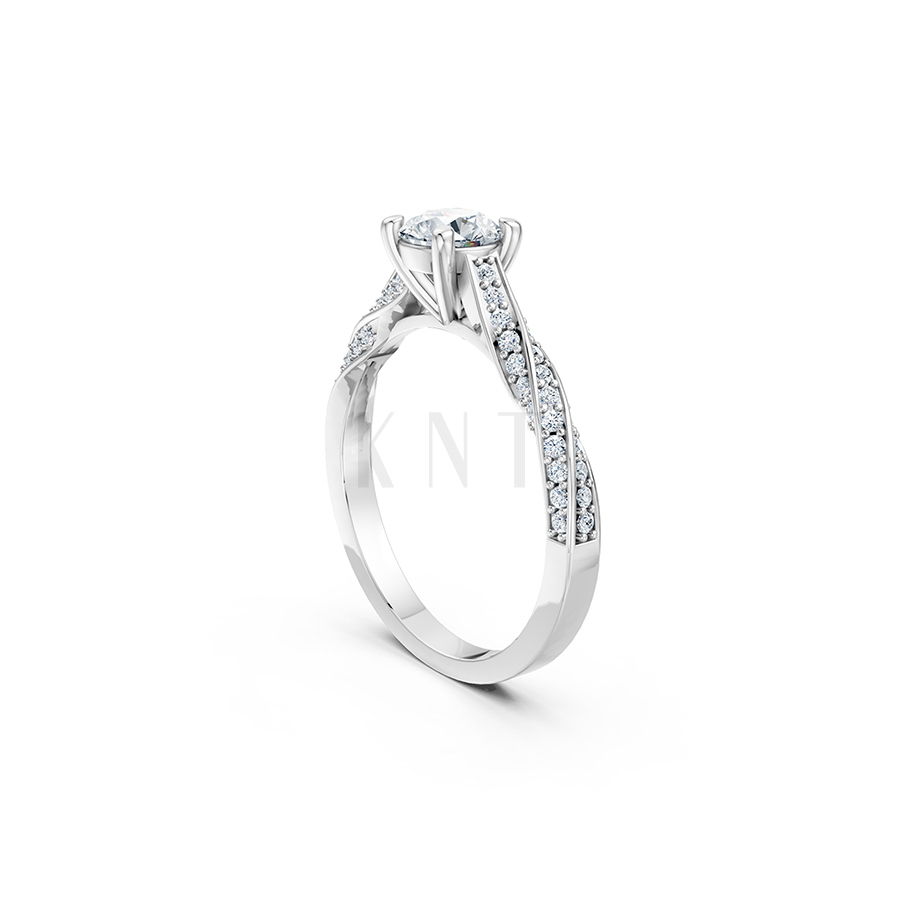 Nhẫn đính hôn R449 bản nhẫn mỏng và thanh mảnh