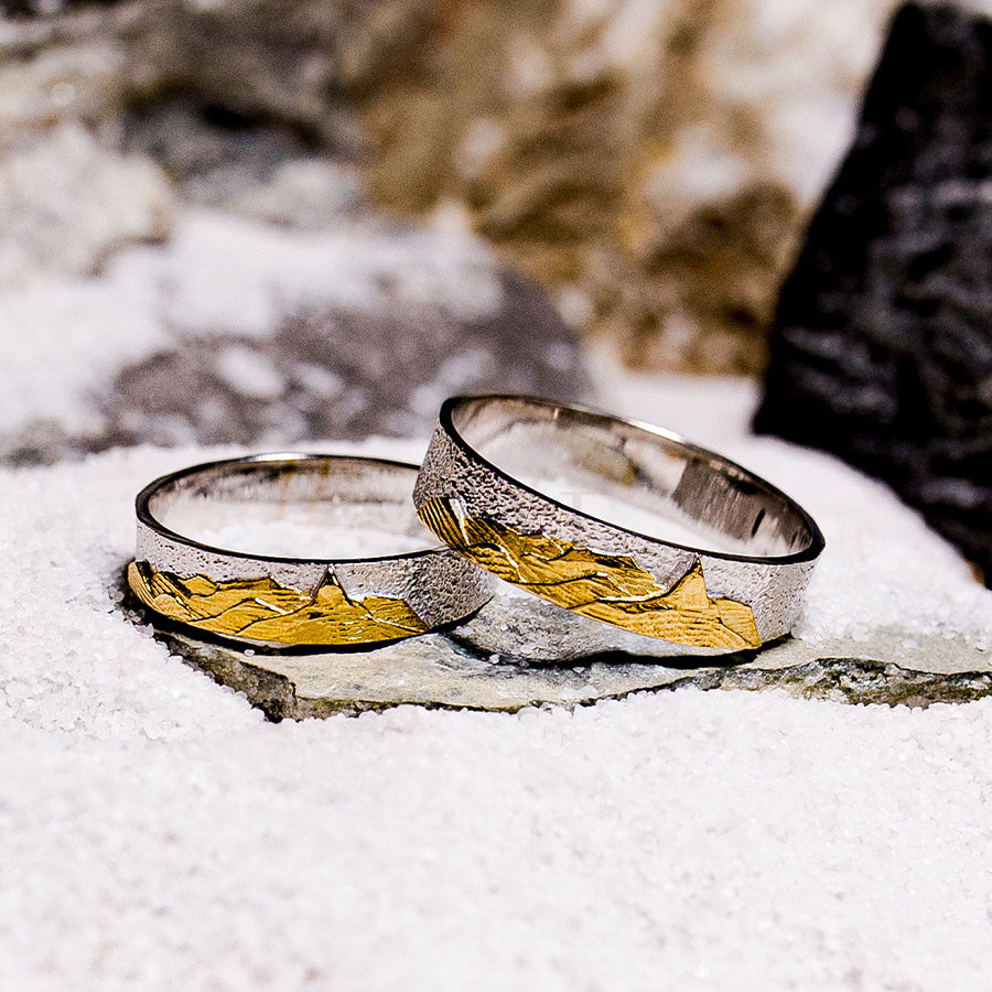 Nhẫn cưới Horizon A264 hoạ tiết núi Fansipan hùng vĩ