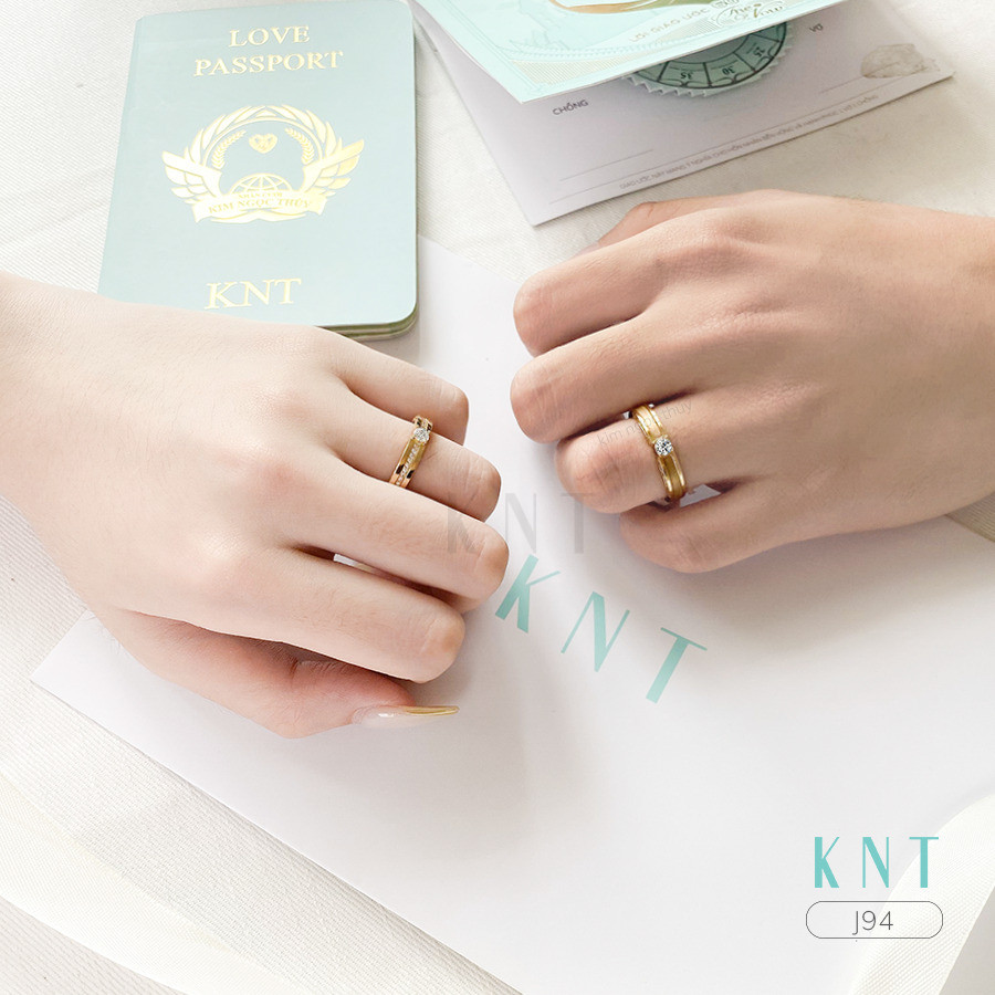 Nhẫn cưới J94 nhẫn nữ viền đá nhỏ tinh tế