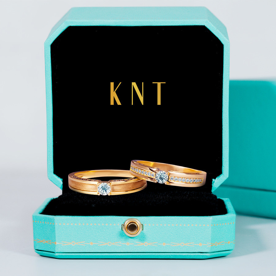 Nhẫn cưới J94 màu vàng hồng độc đáo