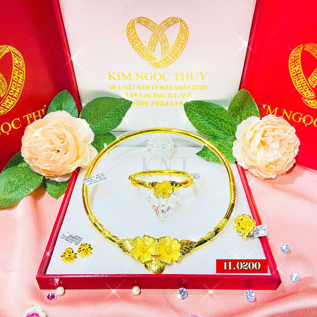 Bộ trang sức cưới 1 lượng, nữ trang cưới vàng 24K cao cấp