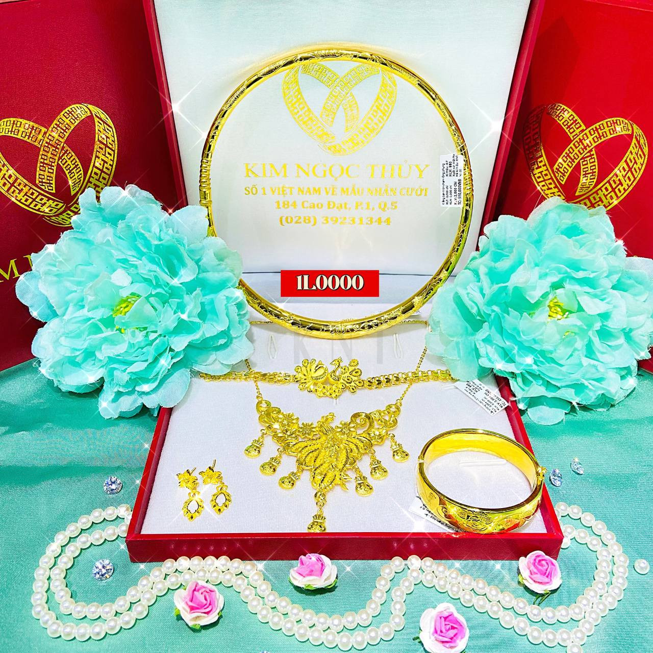 Bộ trang sức cưới 1 lượng vàng 24K cao cấp