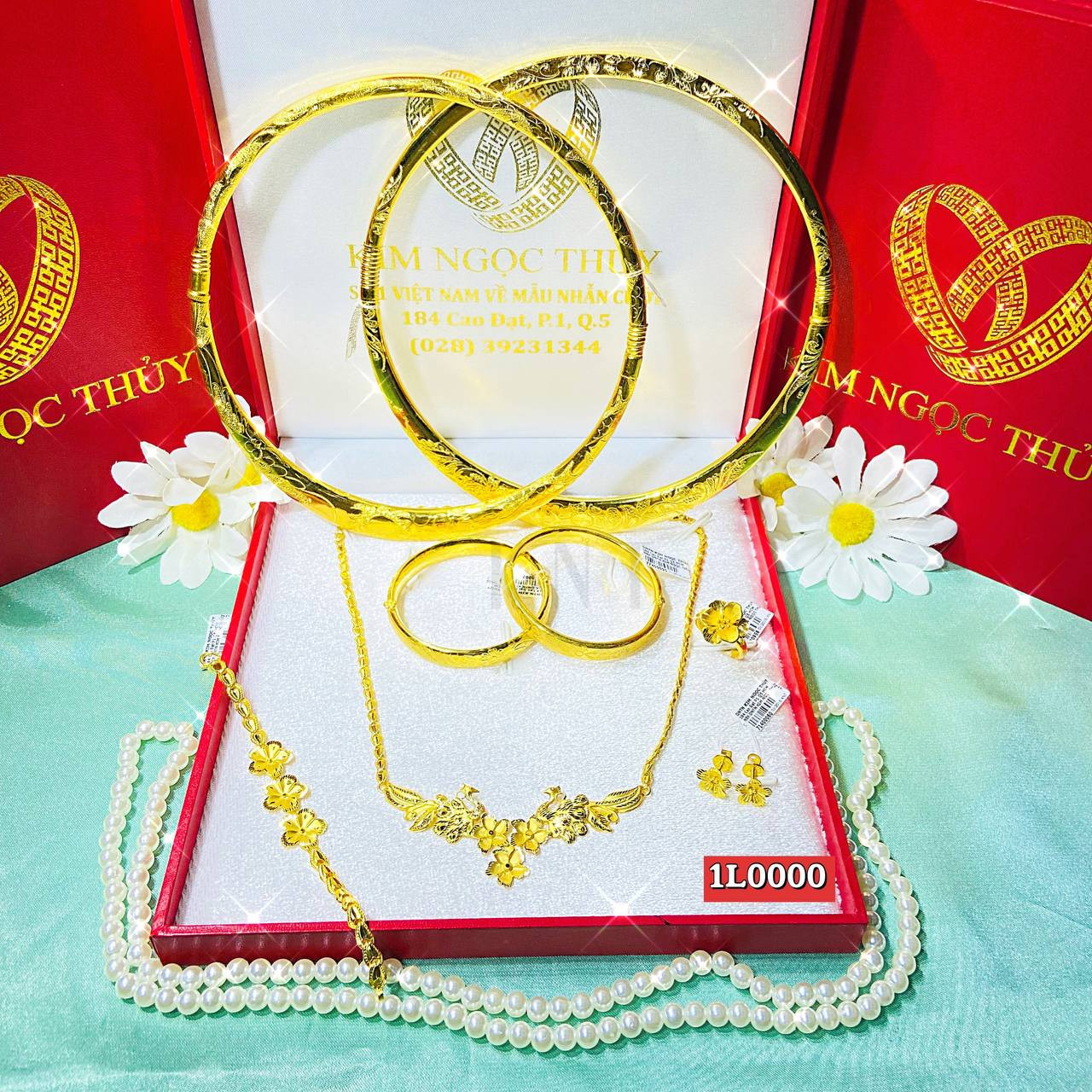 Bộ sưu tập trang sức cưới 1 lượng vàng 24K cao cấp, thiết kế tinh xảo cho cô dâu