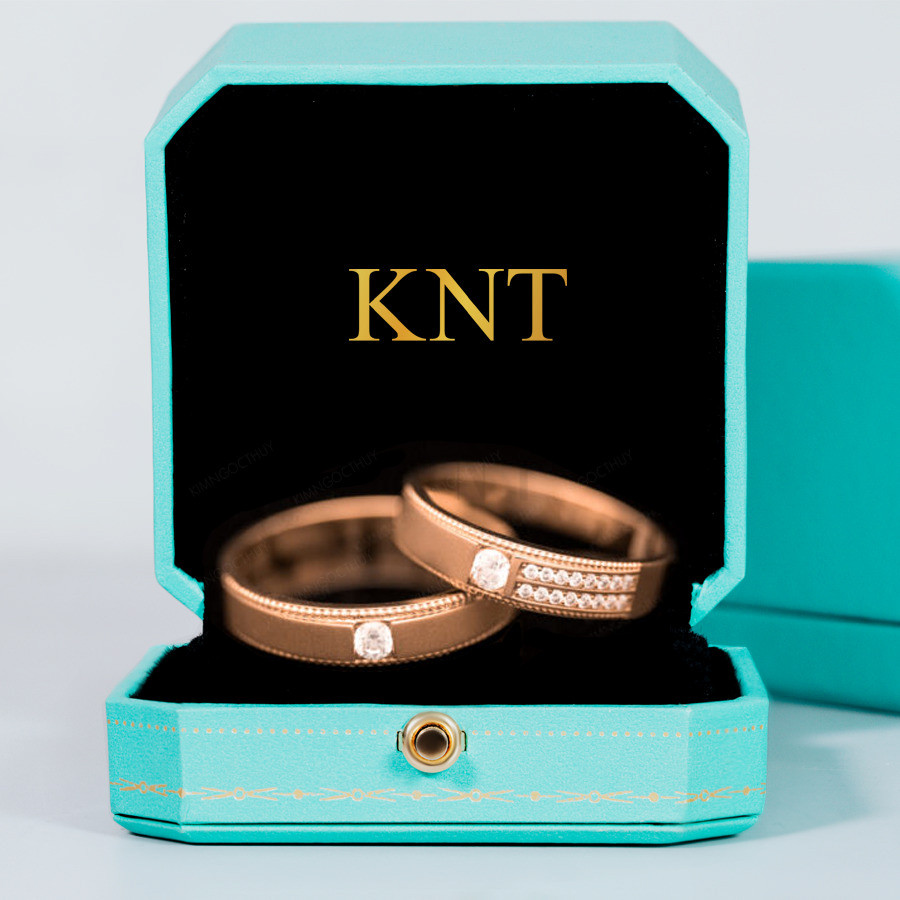 Nhẫn cưới E613 màu vàng hồng