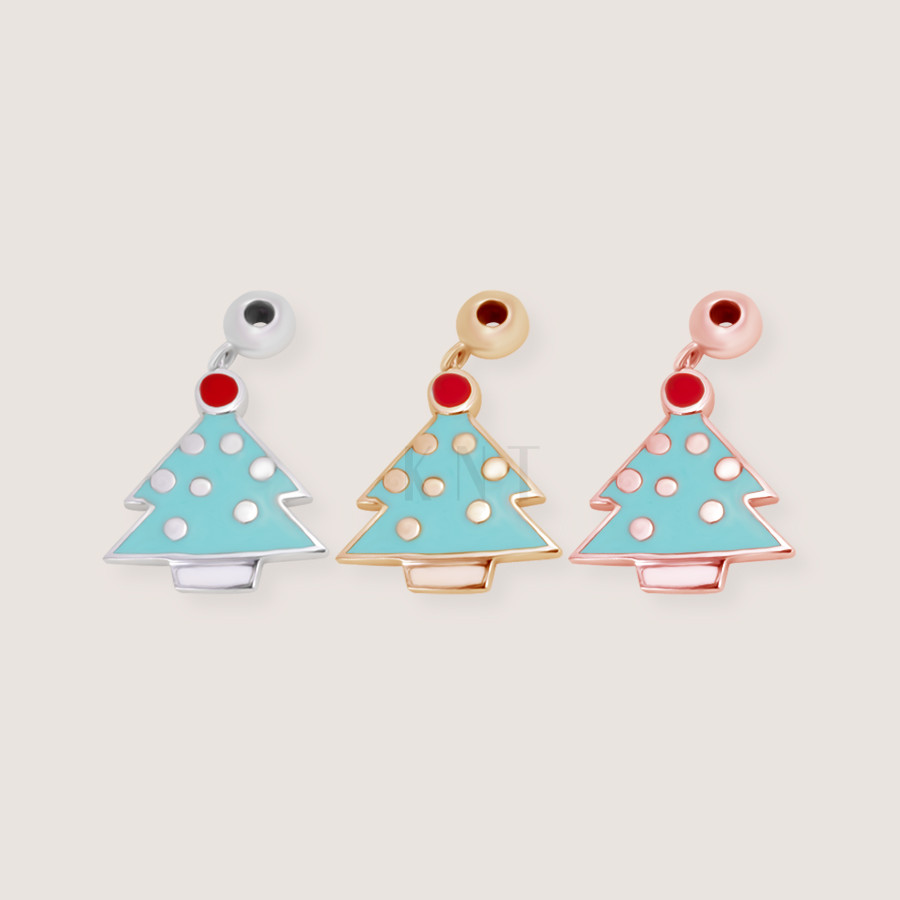 Charm Christmas Tree CH66 vàng 10K, thiết kế cây thông Noel ấn tượng